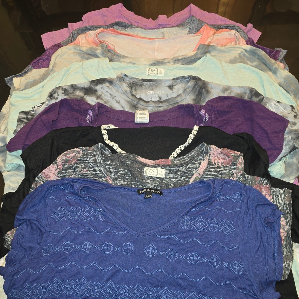 10pc Womens Short Sleeve Top Lot XL 1X Maurices Case & Gauge JMS Mixed Styles